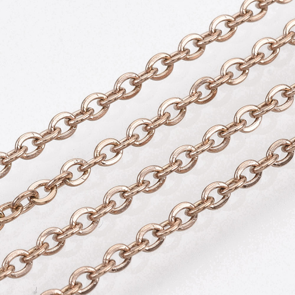 Rose Gold Plated 3x2mm Cable Chain – 1 Meter