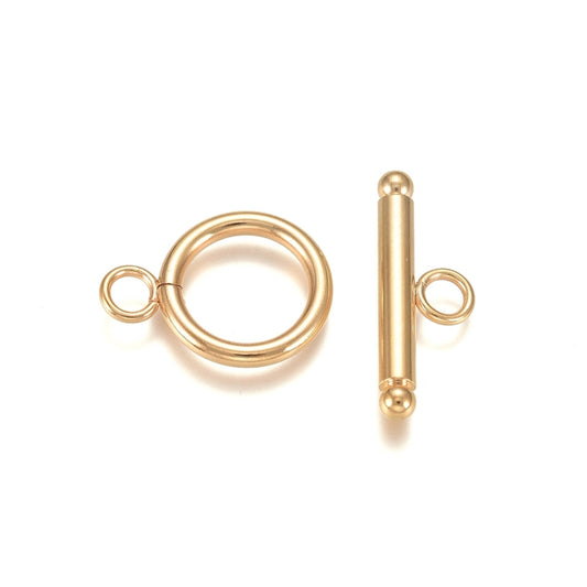 18k Gold Plated Round Toggle Clasp 18.5mm