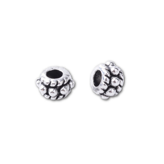 4mm Antique Silver Bali Rondelle Beads – Bag of 25