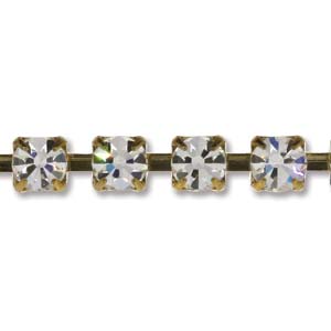 2mm Gold Plated Cup Chain – Crystal – 1 Meter Reel