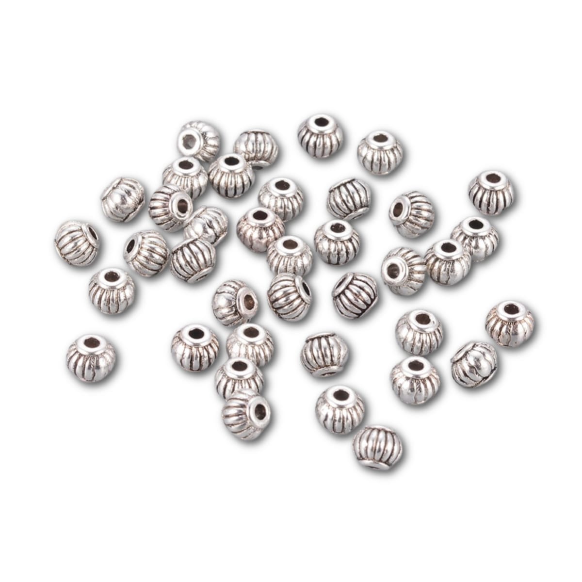 4mm Silver Plated Lantern Spacer – Bag of 25