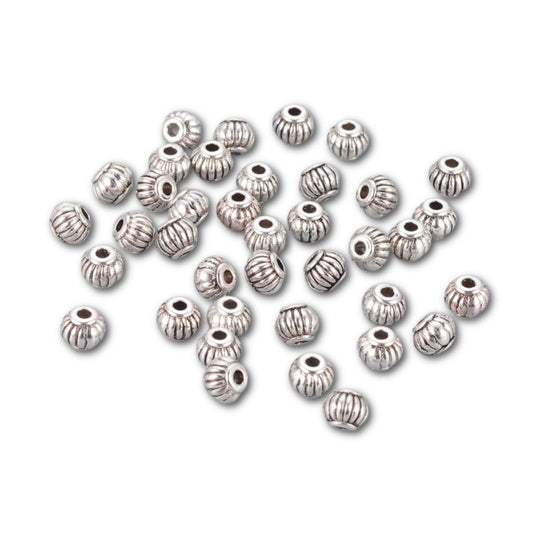 4mm Silver Plated Lantern Spacer – Bag of 25