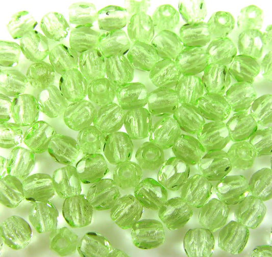 3mm Czech Fire Polish – 50510 – Lt Peridot x 100