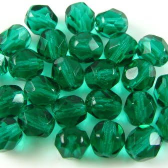 3mm Czech Fire-Polish – 50730 – Emerald x 100