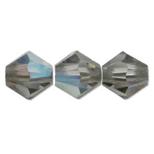 4mm Preciosa Bicones – Black Diamond AB – Pack of 30