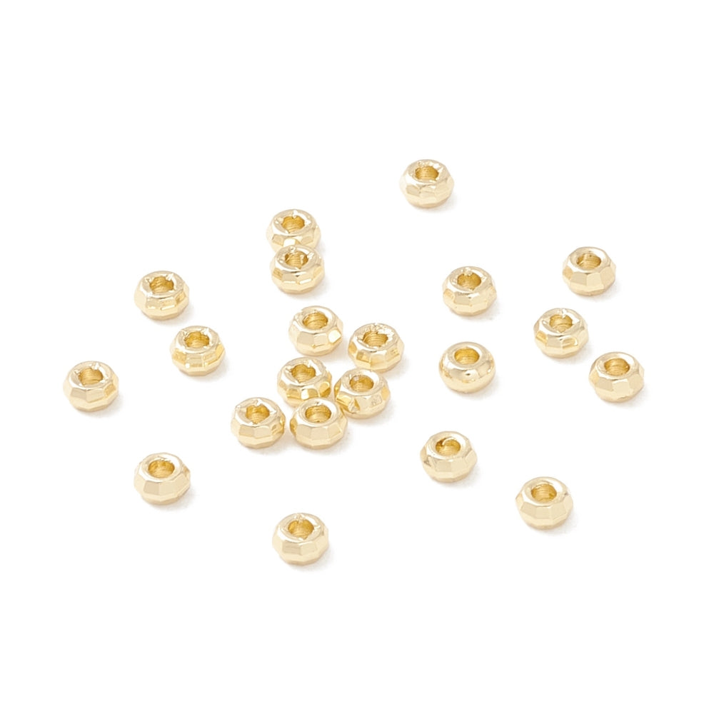 Gold Plated 2.5x1.5mm Faceted Rondelles - Pack of 20