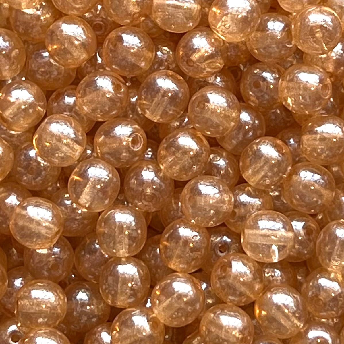 Jablonex Recycled – 7mm Bubble Bead – Whisky – Pack of 25