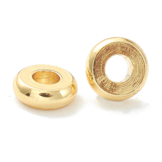 18k Gold Plated Large Hole (1.6mm) Washer Spacer Beads – Pack of 25