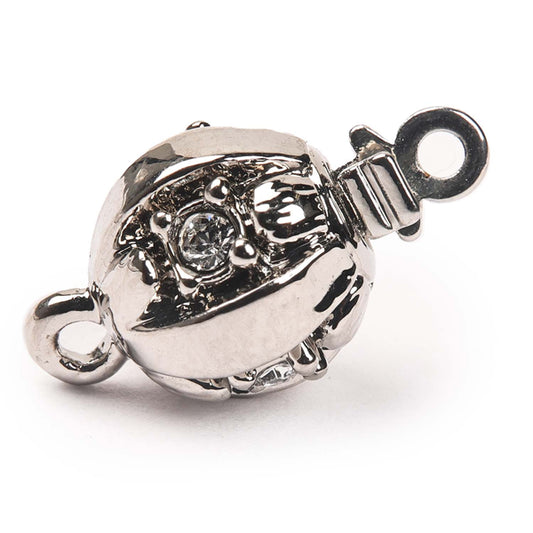 Claspgarten 13835-01-06-001 - 8mm Rhodium Plated Swarovski Crystal Push Clasp
