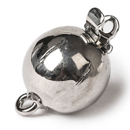 Claspgarten Push Clasp – Rhodium Plated – 8mm Smooth Round