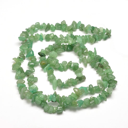 5x8mm Green Aventurine Chip Beads - 78cm Strand
