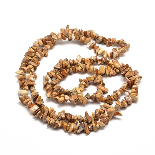 5x8mm Picture Jasper Gemstone Chip Strand - 39cm Strand
