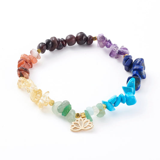 Gemstone Stretch Bracelet Kit with 18k Gold Plated Charm