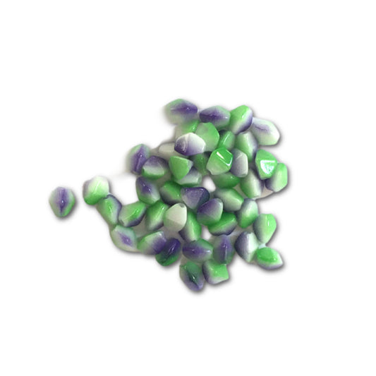 Jablonex Recycled - 5mm Pinch Beads - Green/White/Purple - Pack of 50