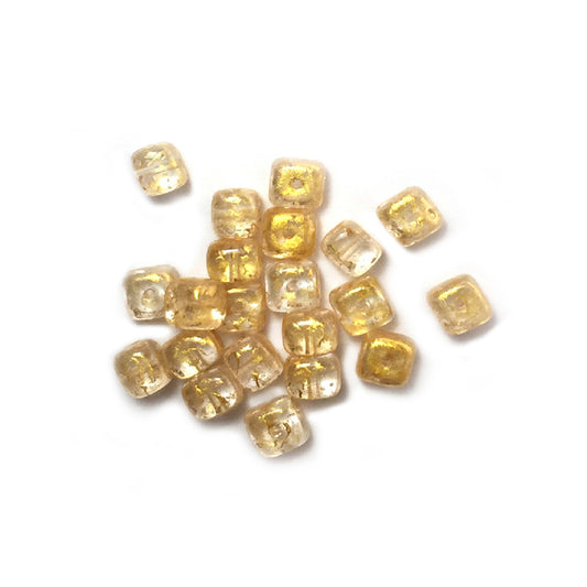 Jablonex Recycled - 5x7mm Cube Beads - Gold Foiled - Pack of 20