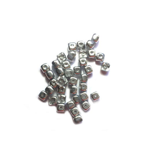 Jablonex Recycled - 5x7mm Cube Beads - Silver - Pack of 20