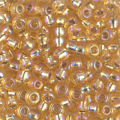 6/0 Miyuki Seed Beads - 25g Bag – Silver Lined Gold AB - Colour 1003