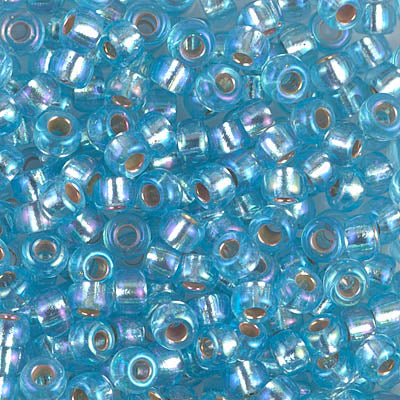 6/0 Miyuki Seed Beads - 25g Bag – Silver Lined Dark Aqua AB - Colour 1018