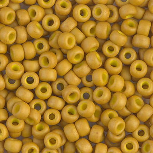 6/0 Miyuki Seed Beads 20 gram tube - Matte Opaque Mustard - Colour 1233