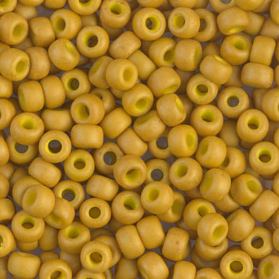 6/0 Miyuki Seed Beads - 25g Bag - Matte Opaque Mustard - Colour 1233