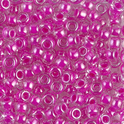 6/0 Miyuki Seed Beads – 25g Bag – Fuchsia Lined Crystal - Colour 209