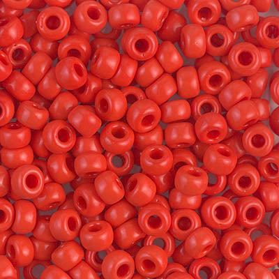 6/0 Miyuki Seed Beads - 25g Bag – Opaque Vermillion - Colour 407