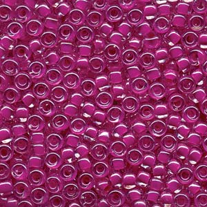8/0 Miyuki Seed Beads – 25g Bag – Fuchsia Lined Crystal - Colour 209