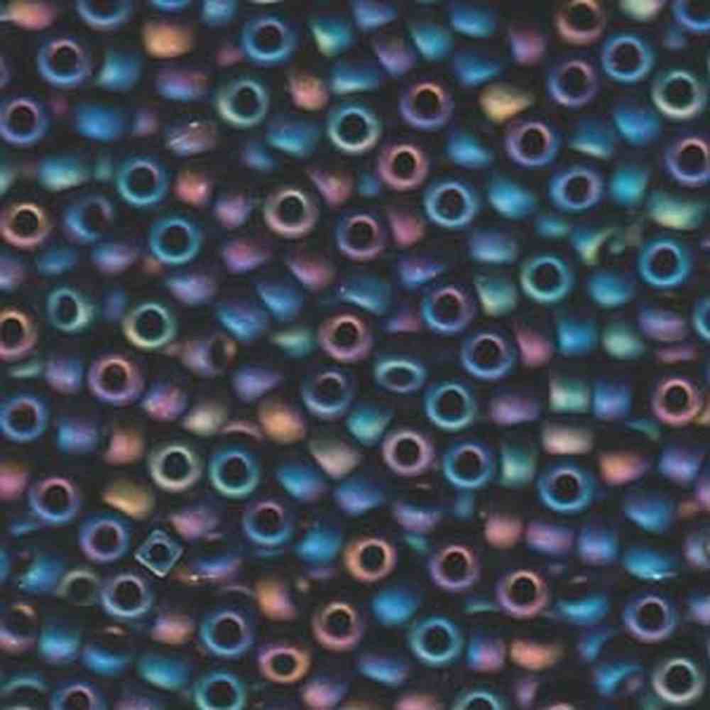 6/0 Miyuki Seed Beads 20 gram tube – Matte Black AB - Colour 401FR
