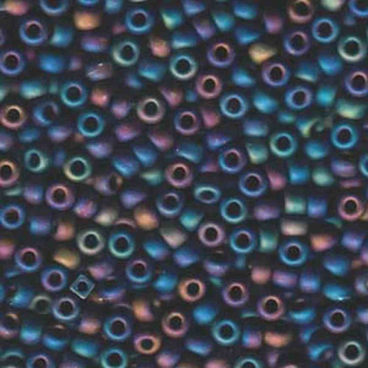 6/0 Miyuki Seed Beads 20 gram tube – Matte Black AB - Colour 401FR