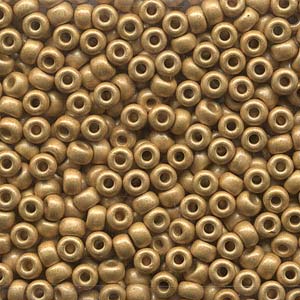 6/0 Miyuki Seed Beads - 25g Bag - Duracoat Galvanised Matte Gold - Colour 4202F
