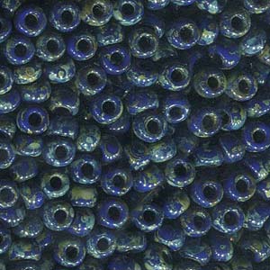 6/0 Miyuki Seed Beads – 25g Bag – Opaque Cobalt Picasso - Colour 4518