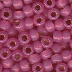 6/0 Miyuki Seed Beads - 25g Bag – Dyed Dk Pink SL Alabaster - Colour 556