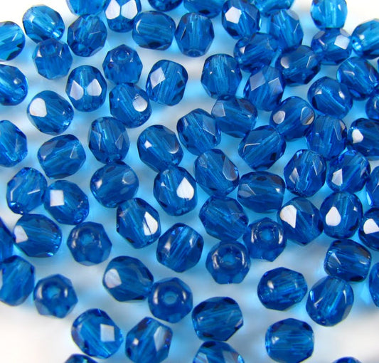 3mm Czech Fire Polish – 60070 – Capri Blue x 100