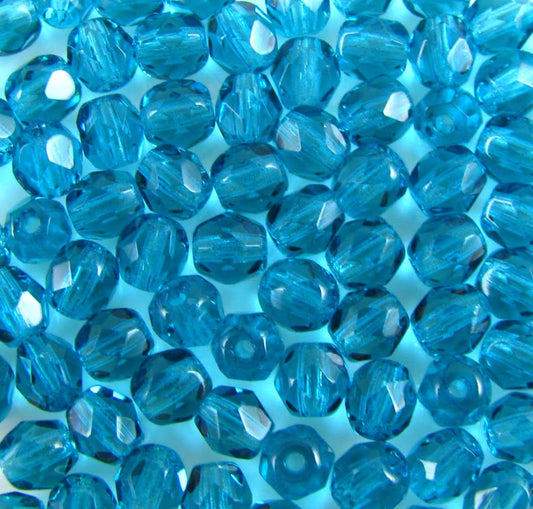 4mm Czech Fire Polish – 60030 – Dk Aqua x 100