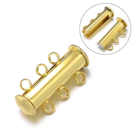 Gold Plated Three Strand Magnetic Clasp