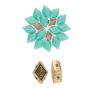 Gerontas Gemduo Bead Substitute - Antique Brass - Pack of 5