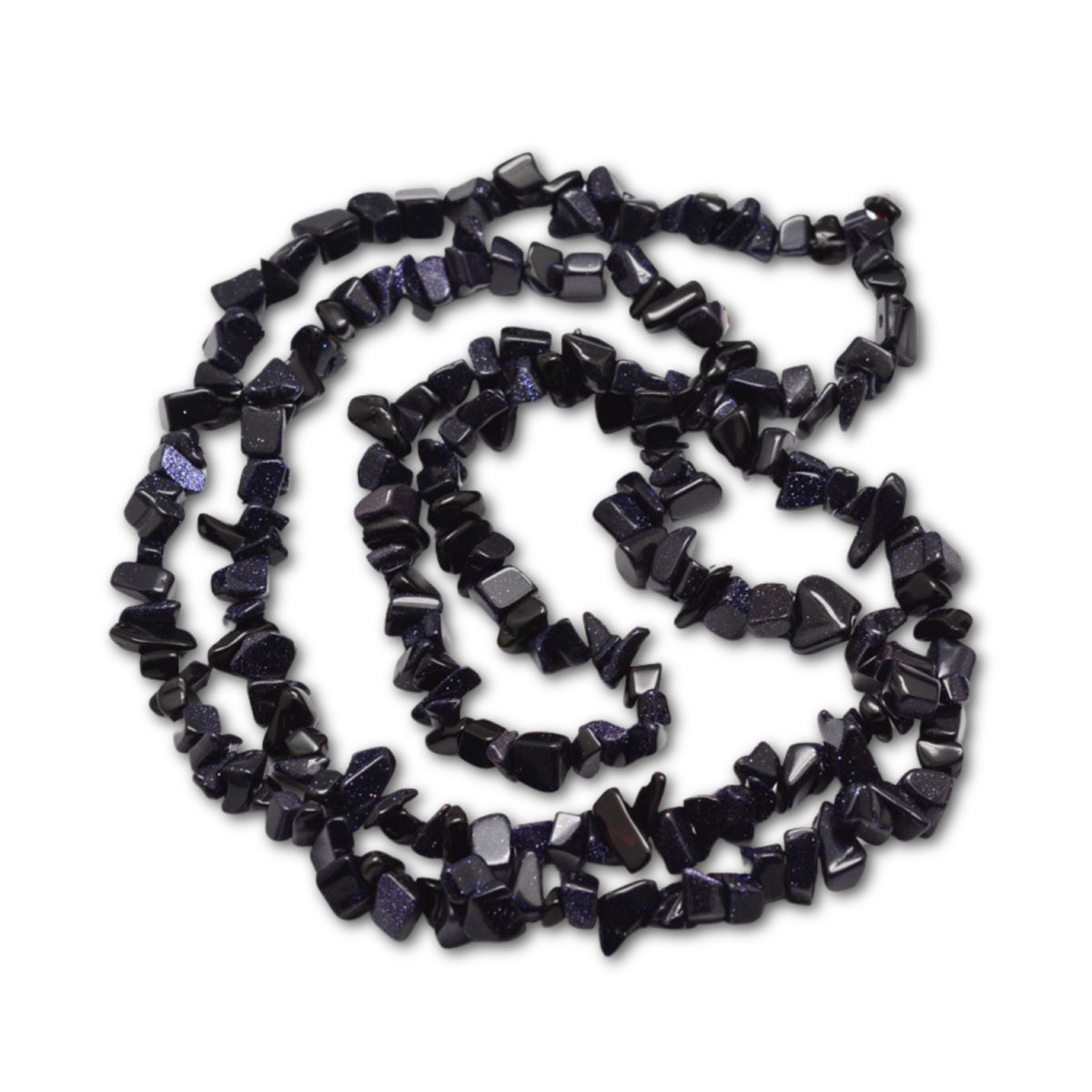 5x8mm Blue Goldstone Chip Strand - 39cm Strand