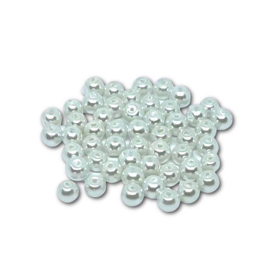 6mm Acrylic Pearl Beads - Oyster White - Pack of 25