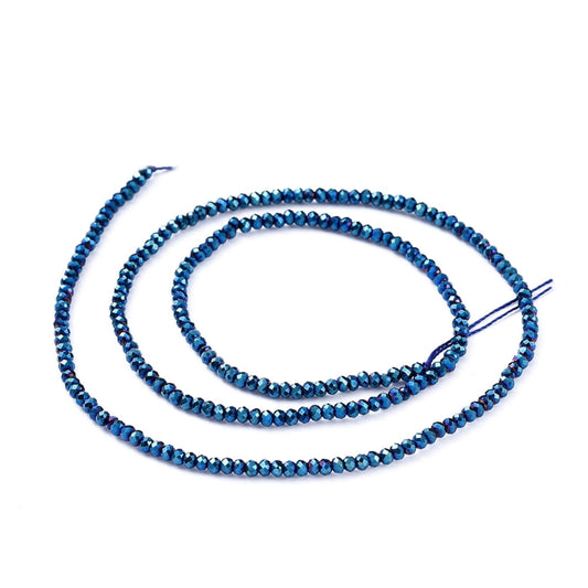 Etoile Micro Crystal Rondelles 2x1.5mm - Strand of approx 200 - Blue Iris