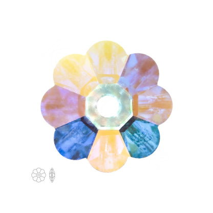 6mm Preciosa Flower Spacer – Crystal AB (unfoiled)