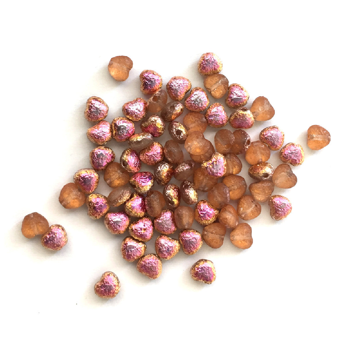 Jablonex Recycled - 6mm Heart Beads - Etched Sliperit - Pack of 20