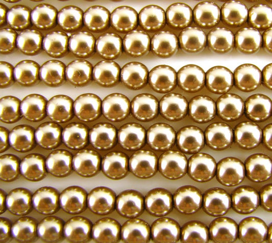 2mm Czech Round Glass Pearl Pack of 100 – 70011 – Almond