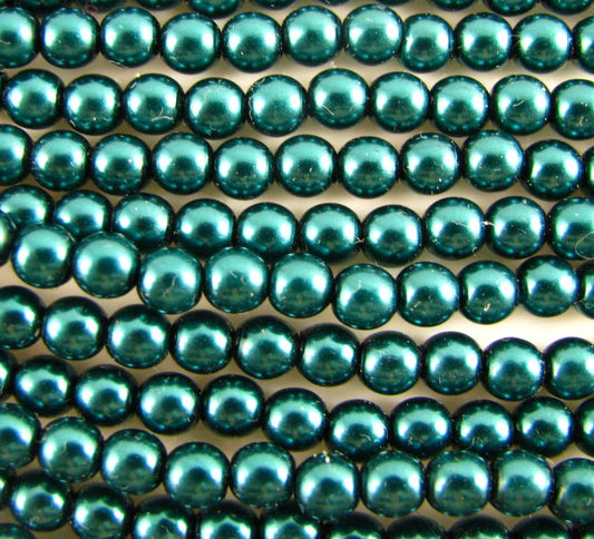 2mm Czech Round Glass Pearl Pack of 100 – 70035 – Teal