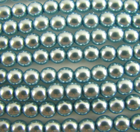 2mm Czech Round Glass Pearl Pack of 100 – 70036 – Pale Blue