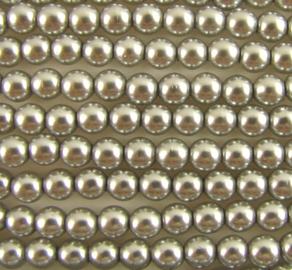 6mm Czech Round Glass Pearl - Bag of 50 – 70041 – Silver