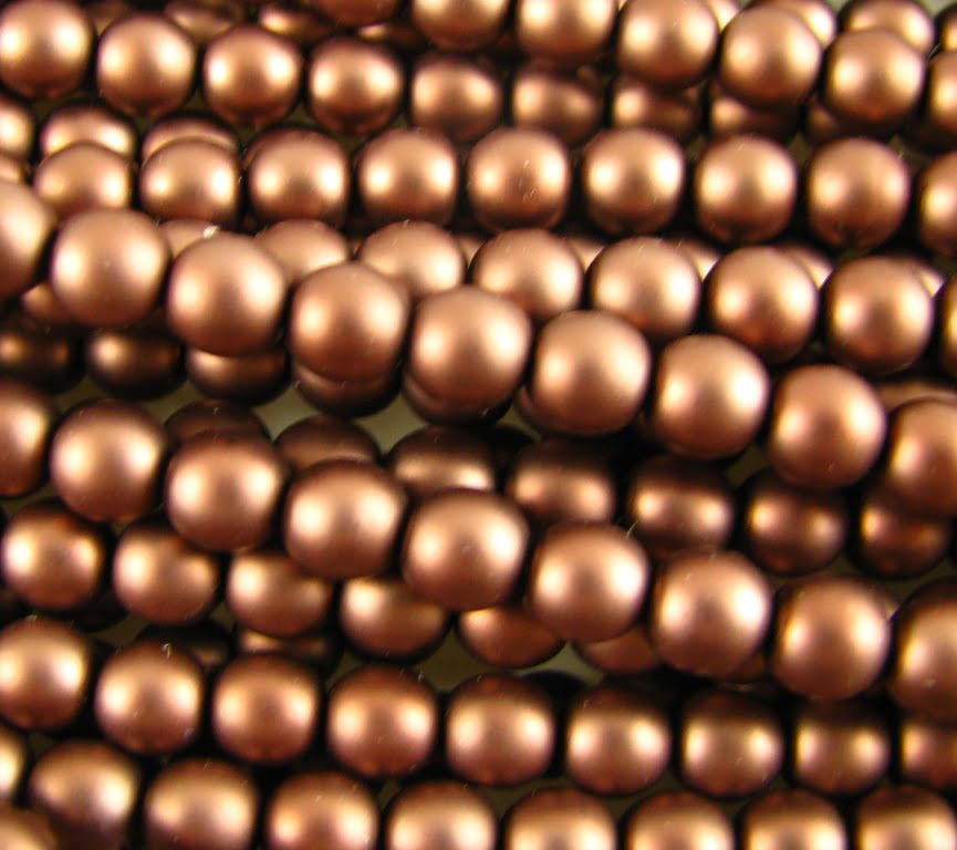 4mm Czech Round Glass Pearl Strand of 55 - 70189 - Frosted Cocoa