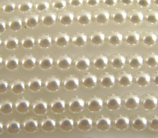 2mm Czech Round Glass Pearl Pack of 100 – 70400 – White