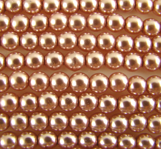 6mm Czech Round Glass Pearl Strand of 36 - 70417 - Whisper