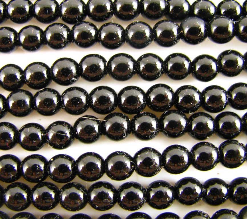 4mm Czech Round Glass Pearl - Bag of 100 – 70409 – Black