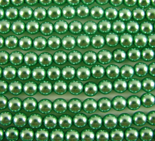 4mm Czech Round Glass Pearl Strand of 55 - 70455 - Pistachio